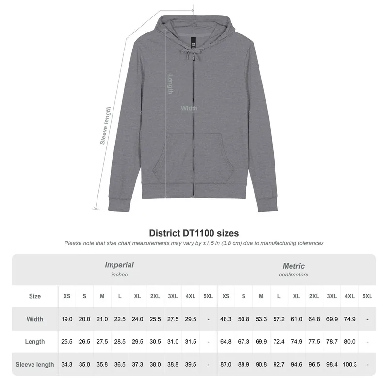 District® Unisex Jersey Full-Zip Hoodie in Dark Heather Grey