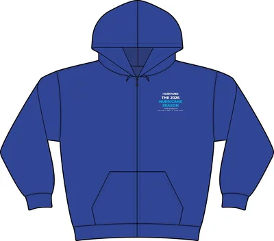 Full-Zip Hooded Sweatshirt in Deep Royal