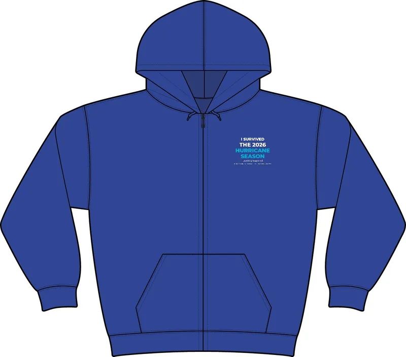 Full-Zip Hooded Sweatshirt in Deep Royal