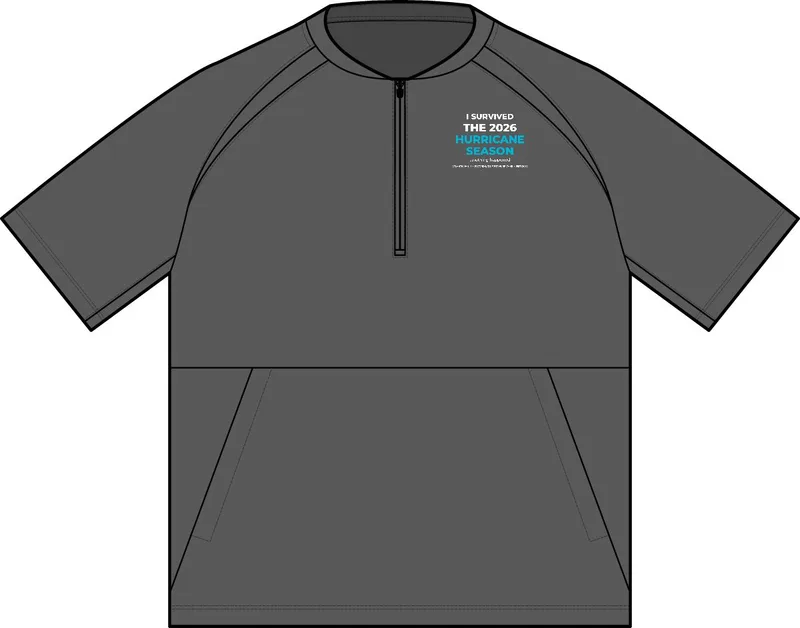 Repeat 1/2-Zip Short Sleeve Jacket in Iron Grey