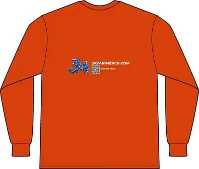 Unisex USA-Made Long Sleeve Pocket T-Shirt in Orange