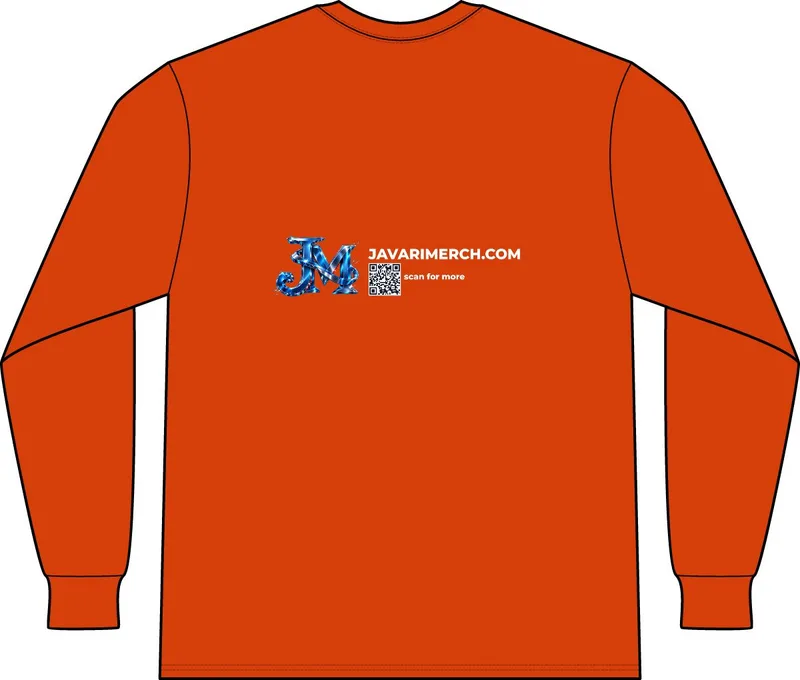 Unisex USA-Made Long Sleeve Pocket T-Shirt in Orange