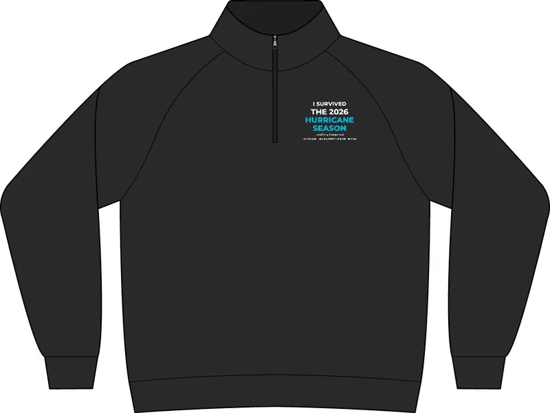Vertical Texture 1/4-Zip Pullover in Black/ Iron Grey