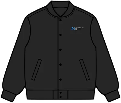 College Bomber Jacket in Black