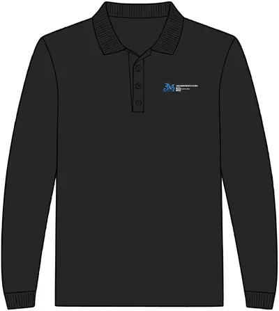 Men's Long Sleeve Polo in Black