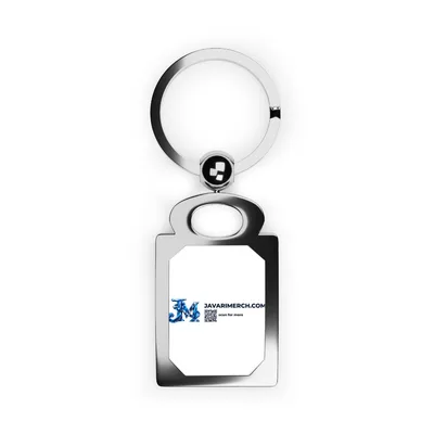 Rectangle Photo Keyring in Silver