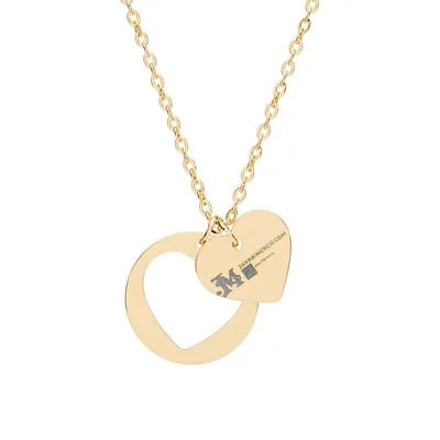 Heart Cutout Necklace (Engraving) in 18K Gold PVD coating