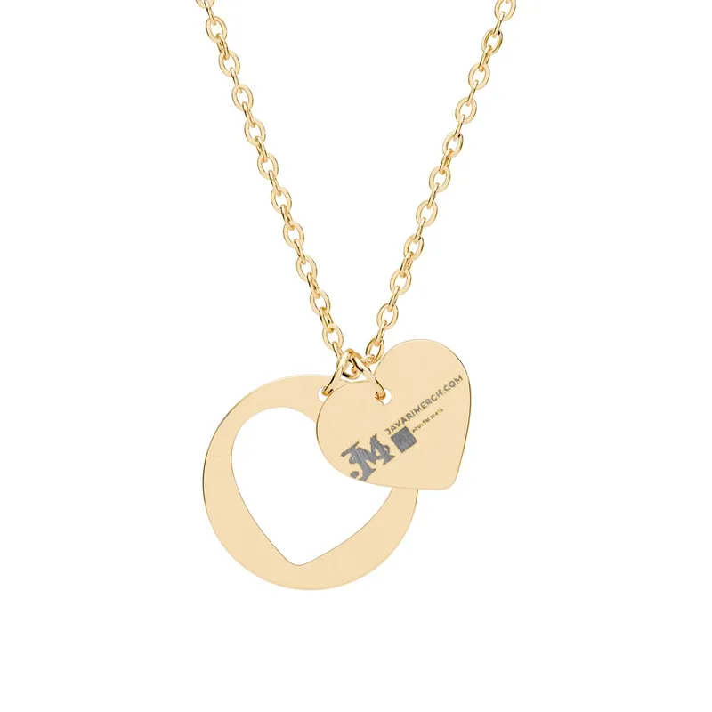 Heart Cutout Necklace (Engraving) in 18K Gold PVD coating