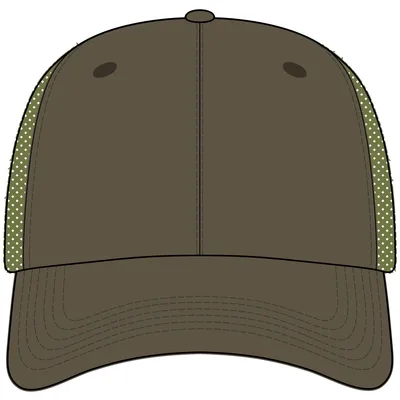 Mesh Back Cap in Army/ White