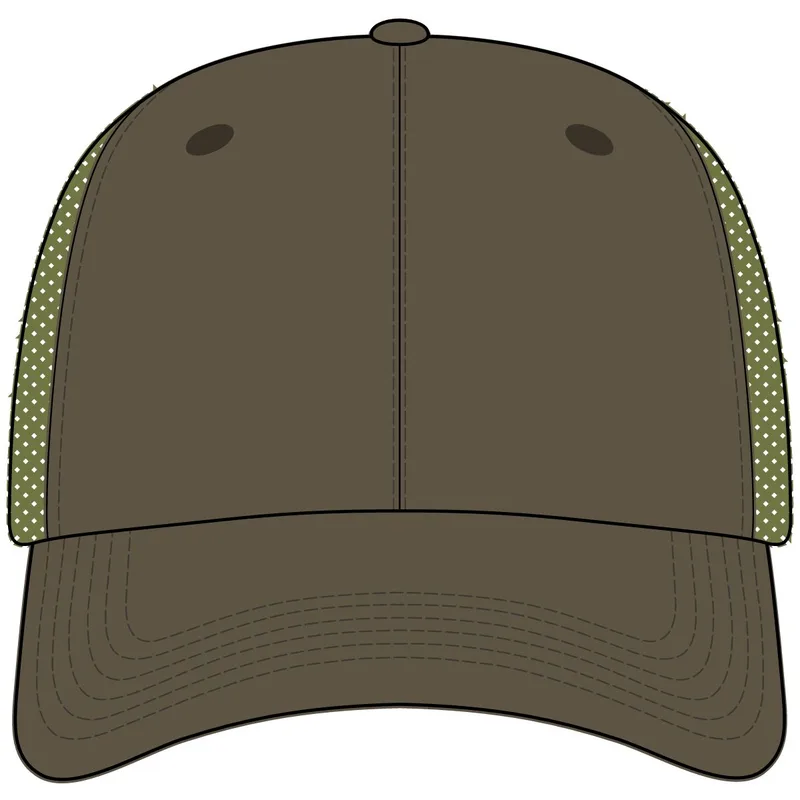 Mesh Back Cap in Army/ White