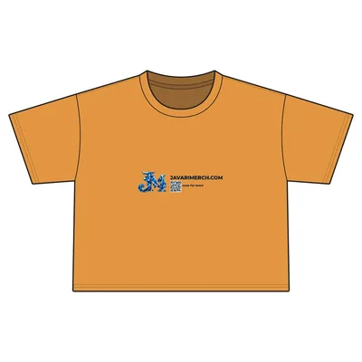 Women's Cropped Cotton Polyester T-Shirt in Antique Gold