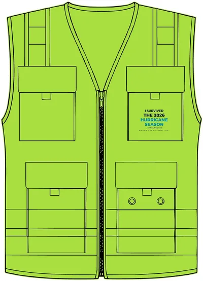 Unisex Professional Surveyors Vest in Lime
