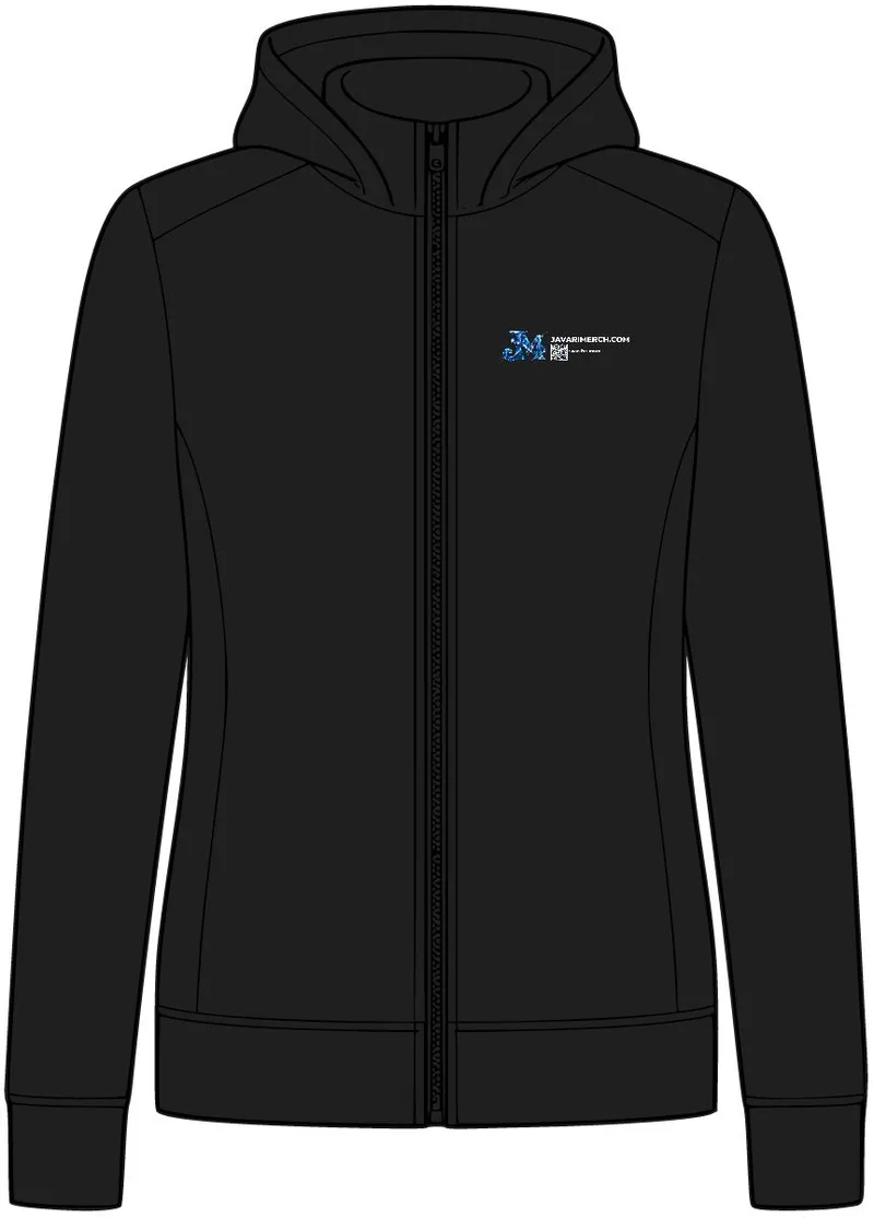 Women's Smooth Fleece Hooded Jacket in Deep Black