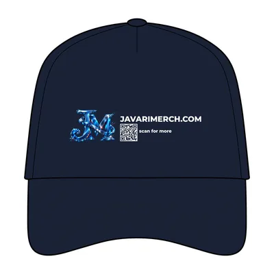 Retro Cotton Blend Snapback Cap in Navy