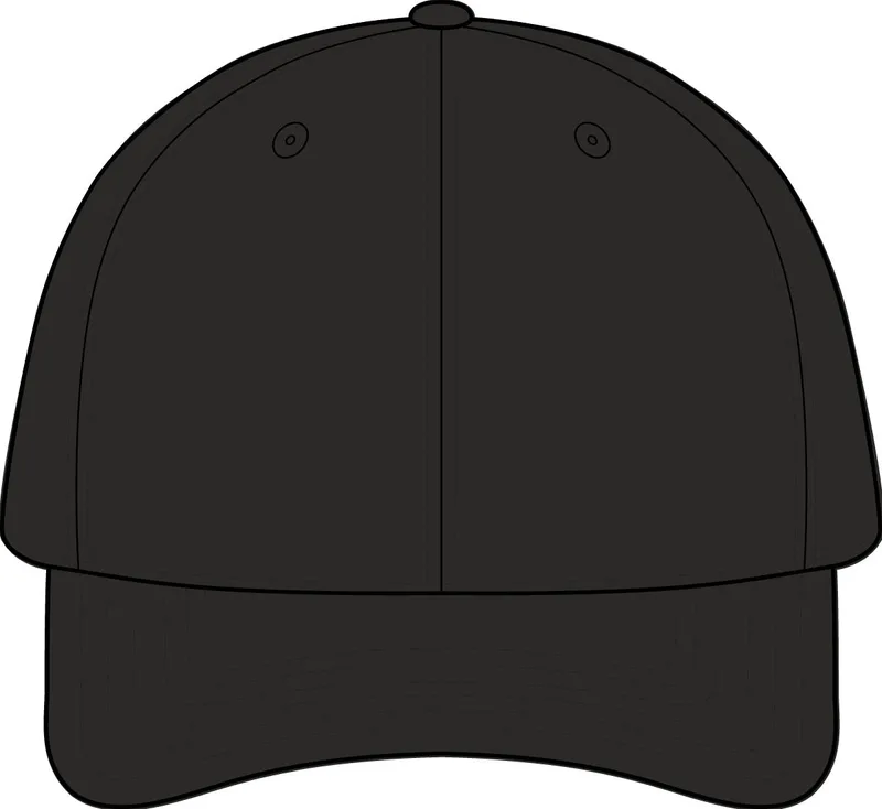 Nylon Twill Performance Cap in Black