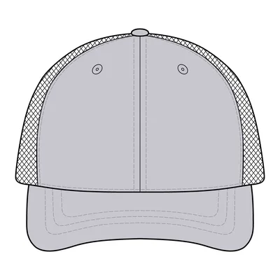 Unstructured Snapback Trucker Cap in Gusty Grey/ White