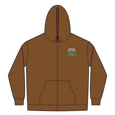 Heavyweight Full-Zip Hooded Sweatshirt with Thermal Lining in Duck Brown