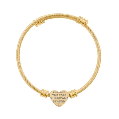 Heart Cuff Bracelet (Engraving) in 18K Gold PVD coating