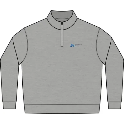 Unisex Fleece Quarter-Zip Pullover in Heather Grey