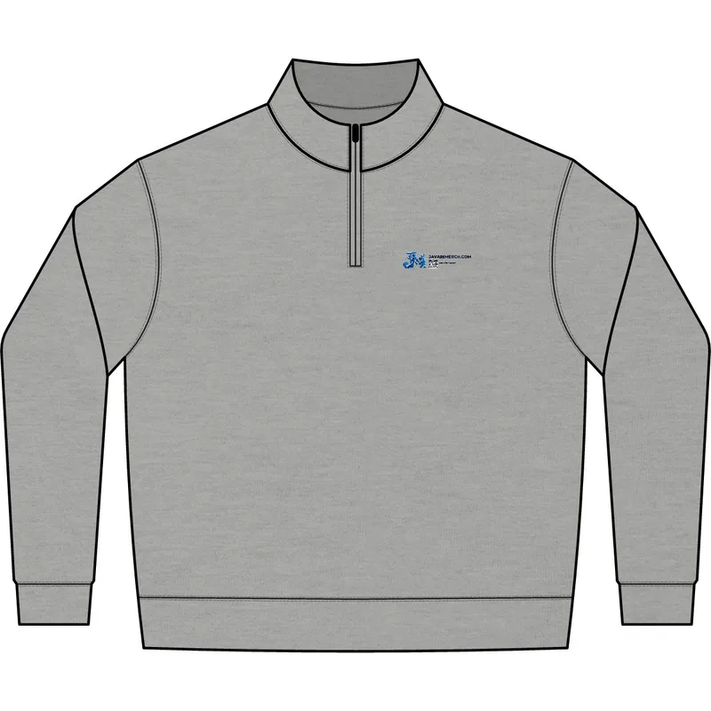 Unisex Fleece Quarter-Zip Pullover in Heather Grey