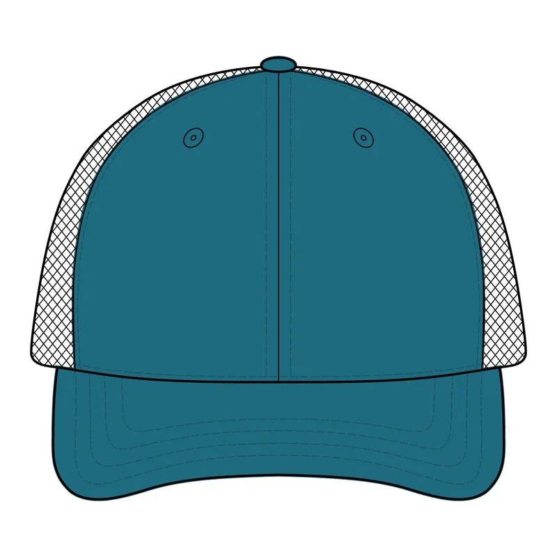 Rogue Wide Set Mesh Cap in Teal/ Orange
