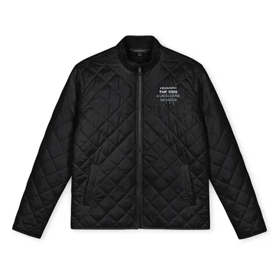 Men's Quilted Full-Zip Jacket (Embroidery) in Deep Black