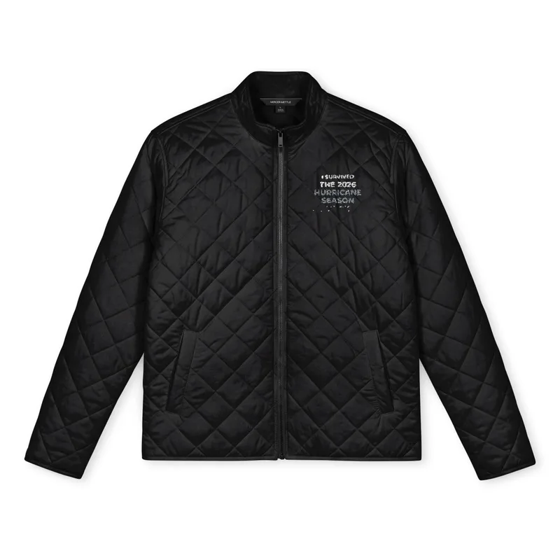 Men's Quilted Full-Zip Jacket (Embroidery) in Deep Black