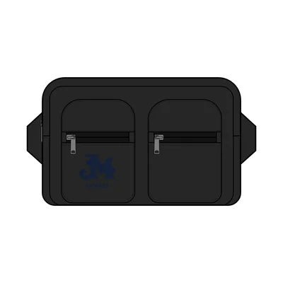 Recycled Double Waist Bag in Black