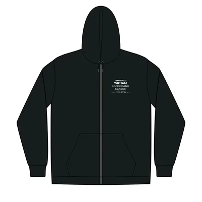Unisex Full-Zip Hooded Sweatshirt in Black