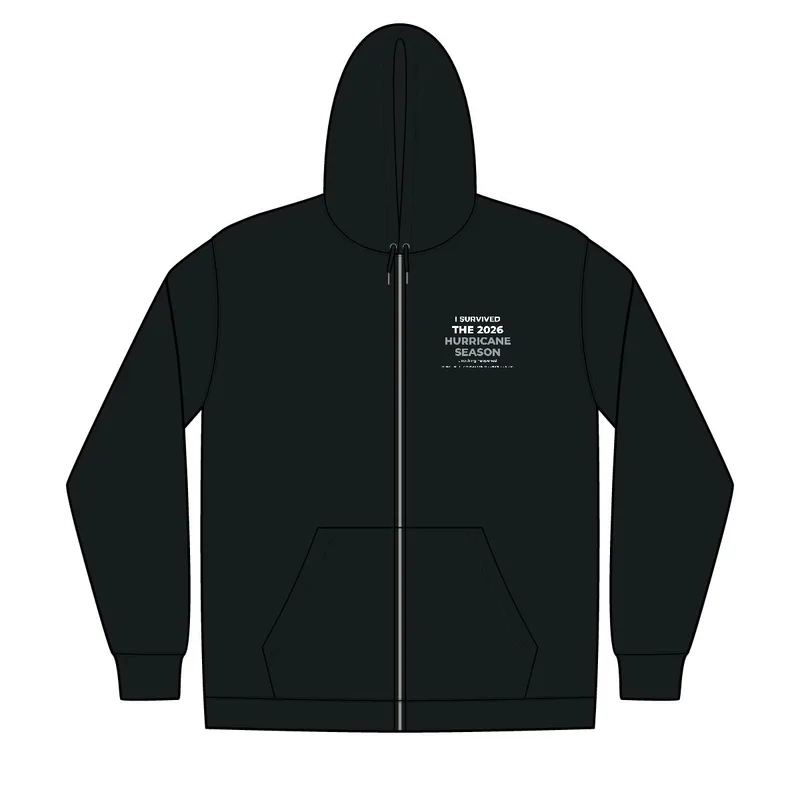 Unisex Full-Zip Hooded Sweatshirt in Black