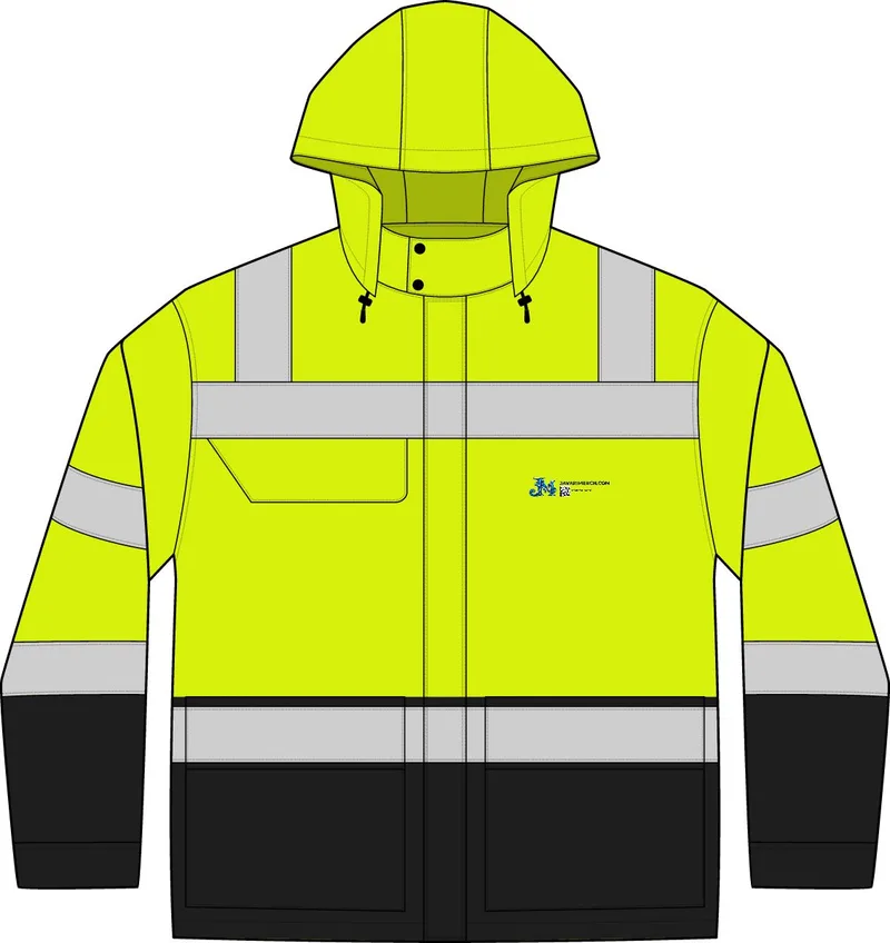 ANSI 107 Class 3 Waterproof Ripstop 3-In-1 Parka in Safety Yellow