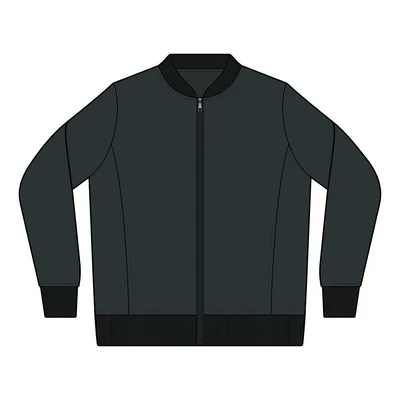 Lightweight French Terry Bomber in Heather Black