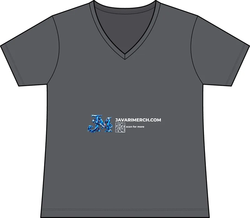 Women’s Cotton V-Neck T-Shirt in Heavy Metal