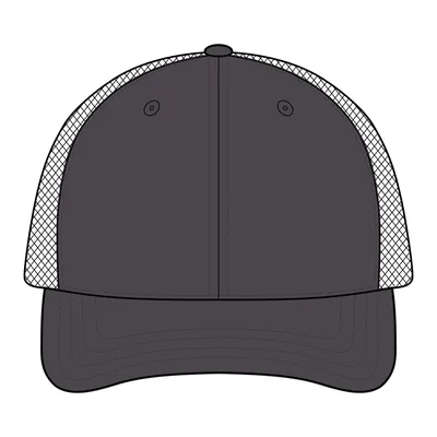 Flexfit Melange Mesh Back Trucker Cap in Black/ Dark Charcoal Heather