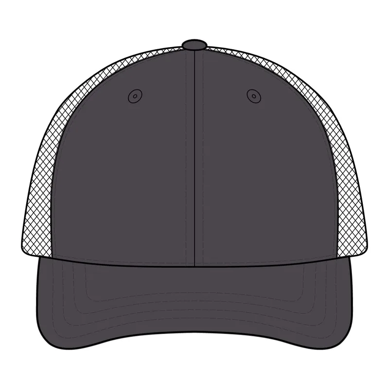 Flexfit Melange Mesh Back Trucker Cap in Black/ Dark Charcoal Heather