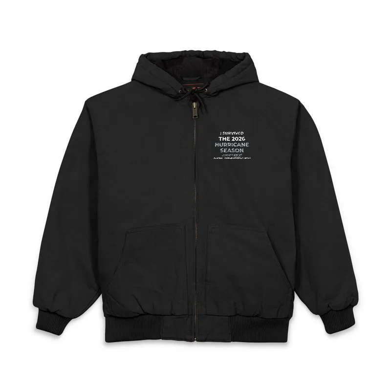 CornerStone® Men's Duck Cloth Hooded Work Jacket (Embroidery) in Black