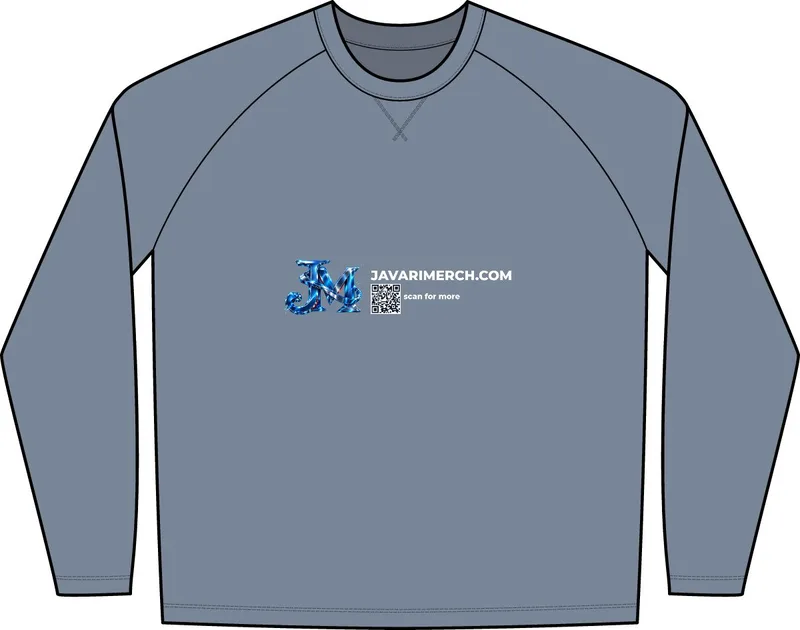 Featherweight French Terry Long Sleeve Crewneck in Flint Blue Heather