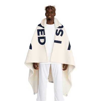 Hooded Sherpa Fleece Blanket in Cream