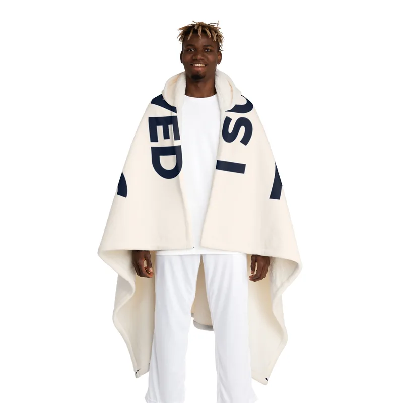 Hooded Sherpa Fleece Blanket in Cream