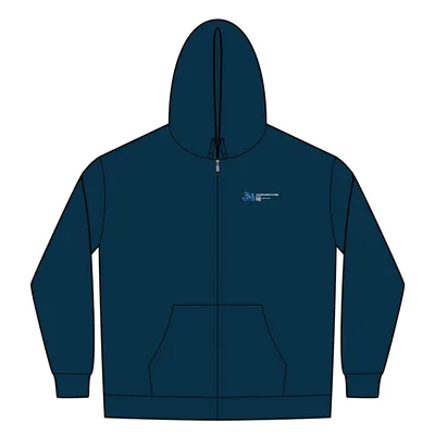 Unisex Cultivator 2.0 Full-Zip Hooded Sweatshirt in French Navy