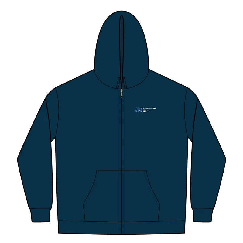 Unisex Cultivator 2.0 Full-Zip Hooded Sweatshirt in French Navy