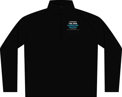 Women's Sport-Wick Stretch Contrast 1/4-Zip Pullover in Black/ Charcoal Grey Heather