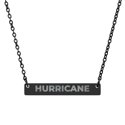 Horizontal Bar Necklace (Engraving) in Black PVD coating