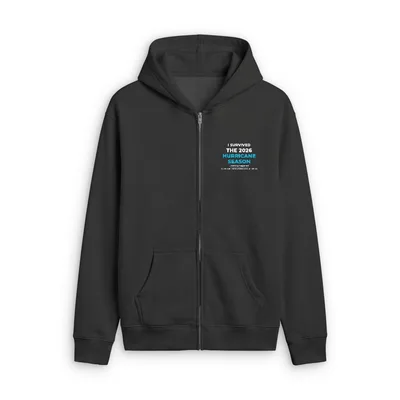 Unisex Relax Faded Zip Hood in Faded Black