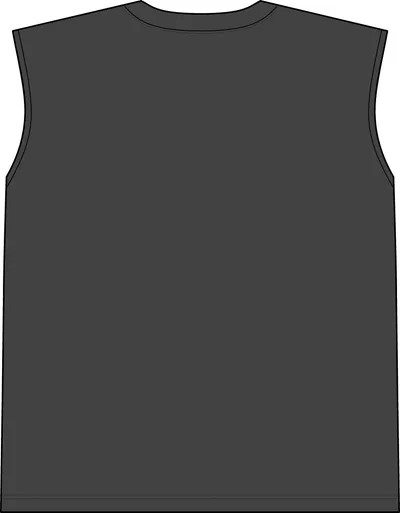 Unisex Heavyweight Cotton Garment-Dyed Mid-Length Muscle Tee in Faded Black