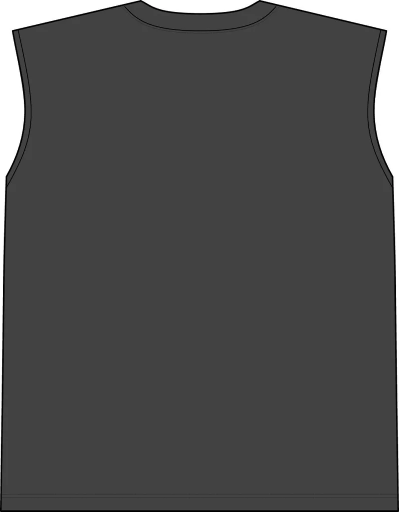 Unisex Heavyweight Cotton Garment-Dyed Mid-Length Muscle Tee in Faded Black