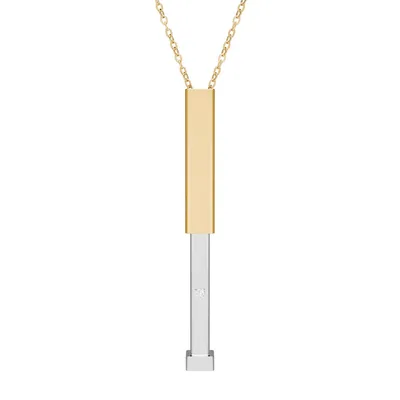 Hidden Message Sliding Blank Bar Necklace (Engraving) in 18K Gold PVD Coating / Stainless Steel