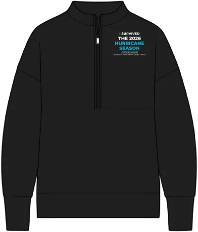 Women's Linear Texture 1/4-Zip in Deep Black