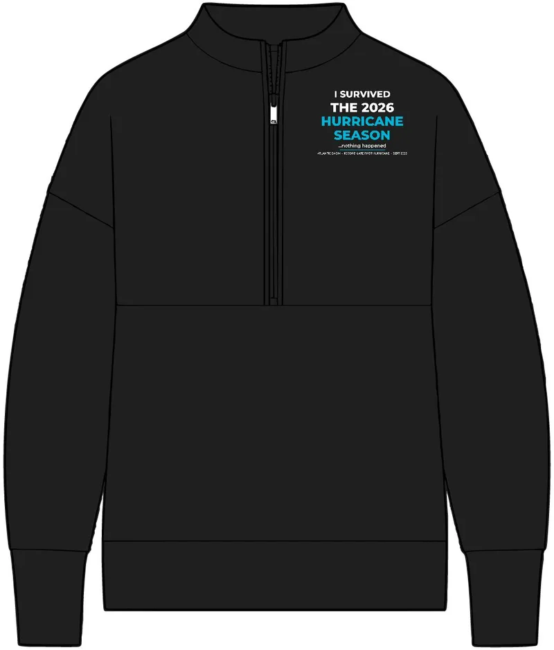 Women's Linear Texture 1/4-Zip in Deep Black