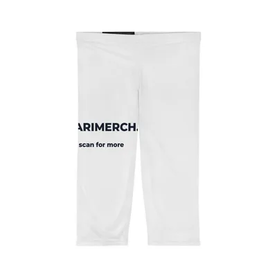 Women’s Capri Leggings (AOP) in White stitching